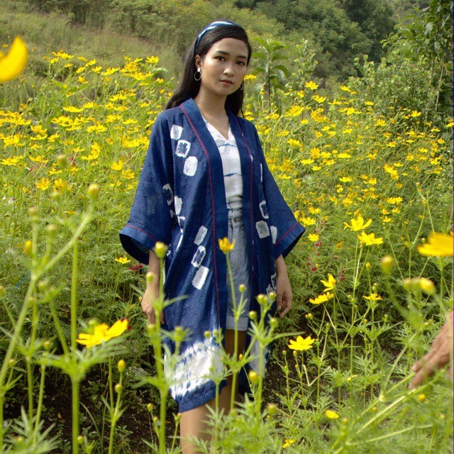 BOOLAO  Kanoko Midi Outer Shibori