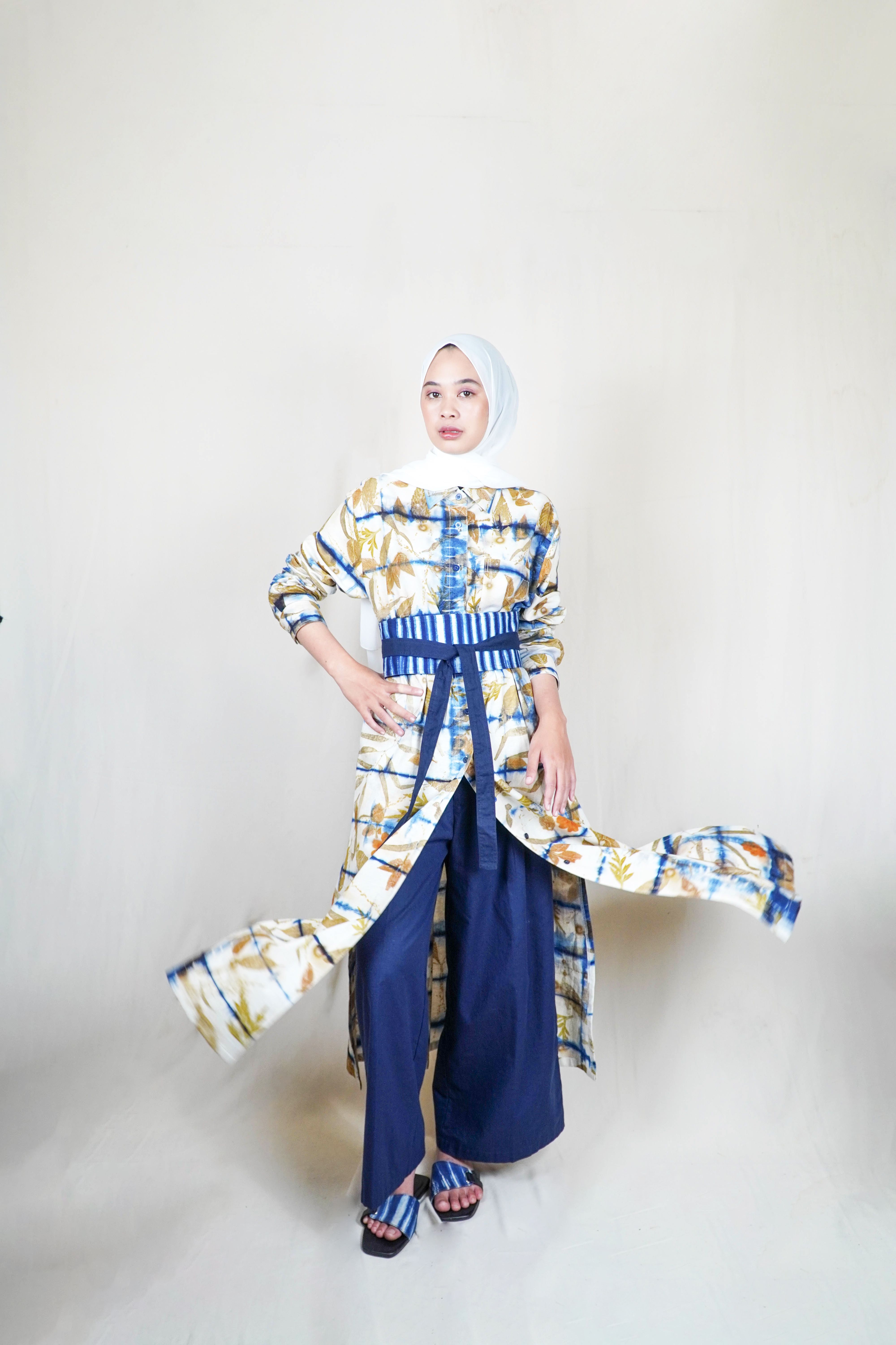 BOOLAO Kemeja Panjang Shibori on Ecoprint Itajime