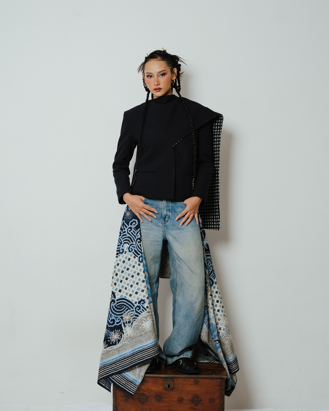 BOOLAO Blazer Janggan Selendang - Black