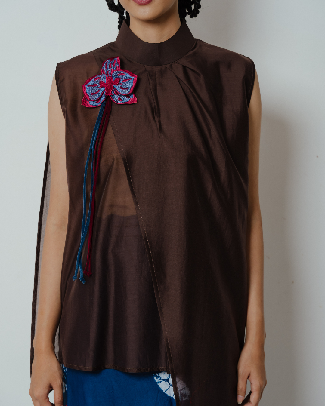 Blouse Nawang Wulan - Brown (Tanpa Tangan)