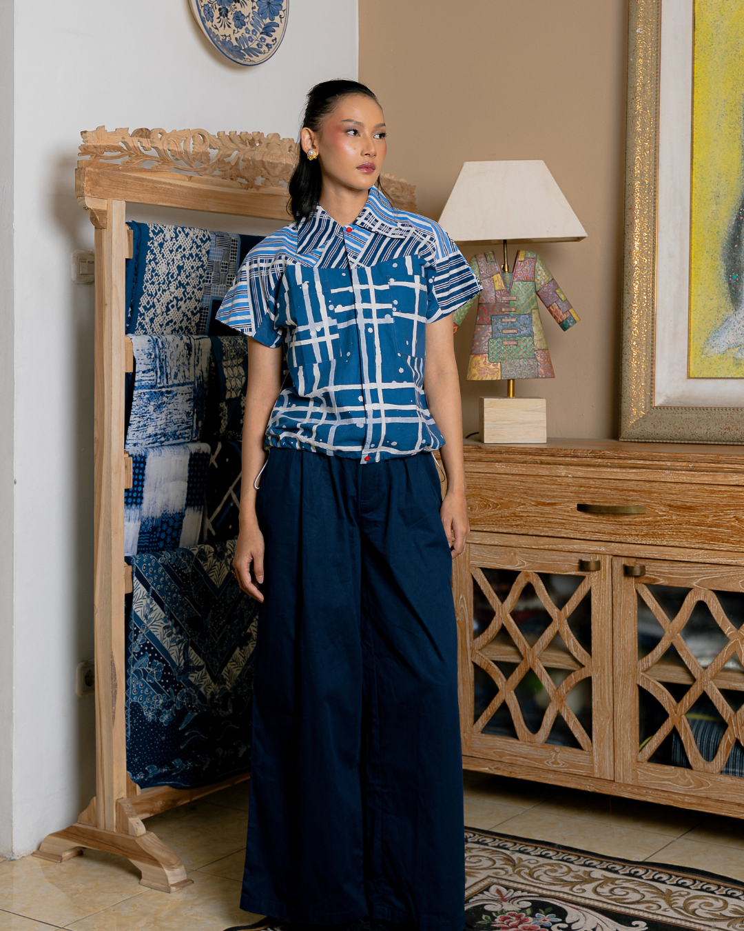 BOOLAO Kemeja Sleeveless Batik Tartan
