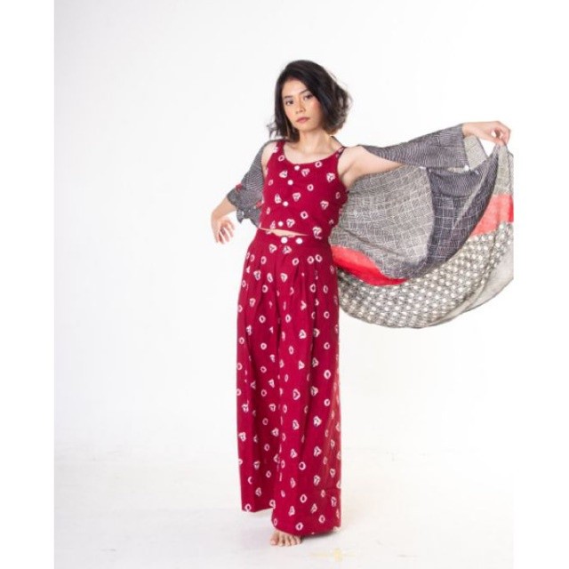 Boolao Hakama Pallazo Jumputan Pants (Celana Kulot Jumputan)