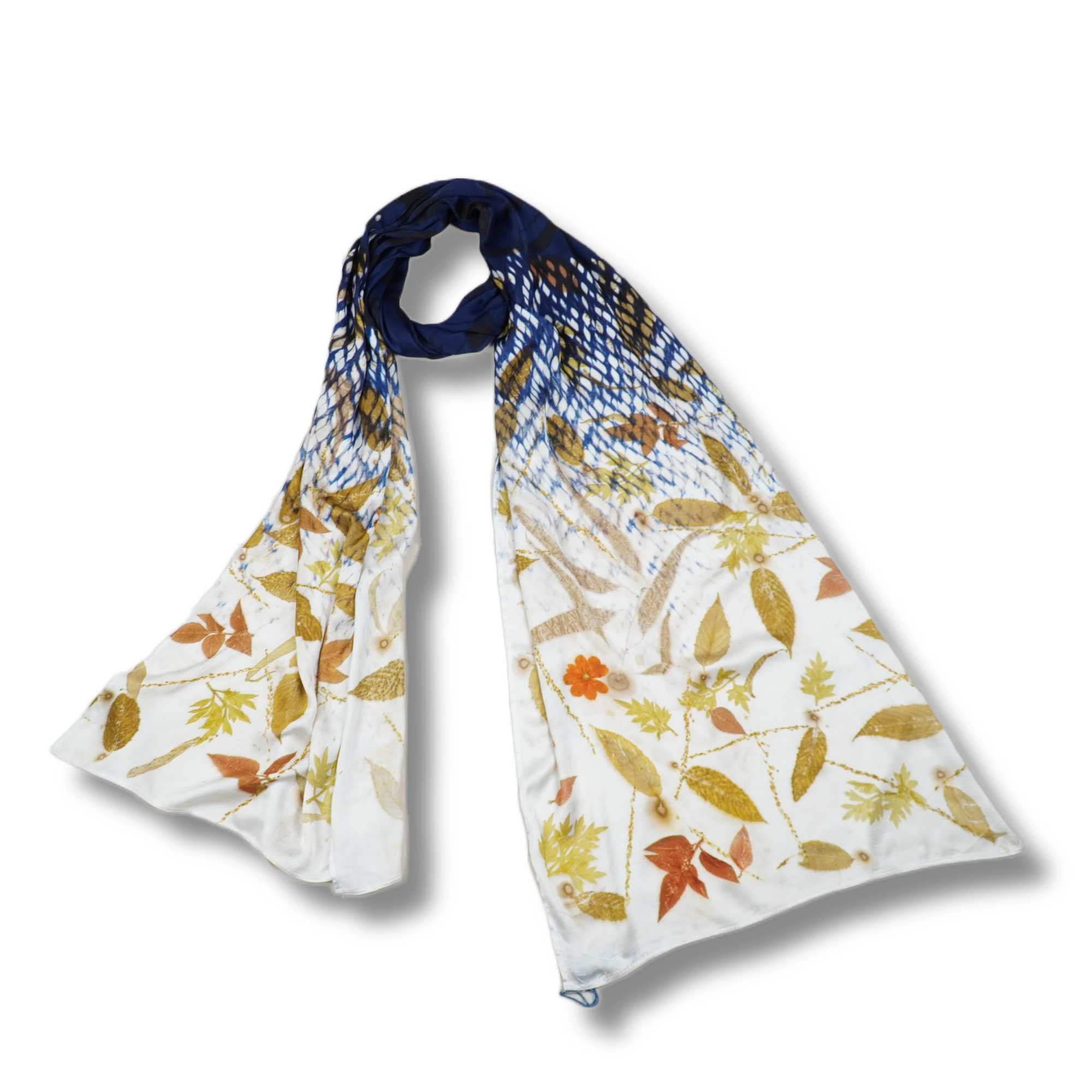 BOOLAO Shawl OMBRE Shibori on Ecoprint