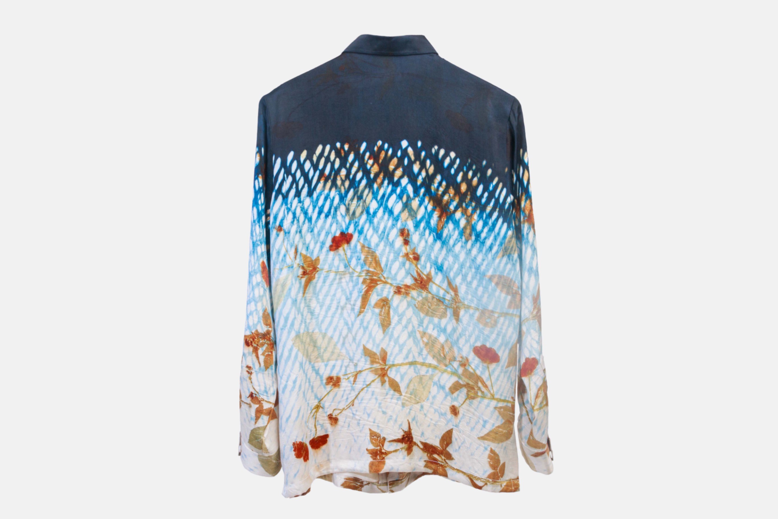 BOOLAO Kemeja Ombre Shibori on Ecoprint Silk