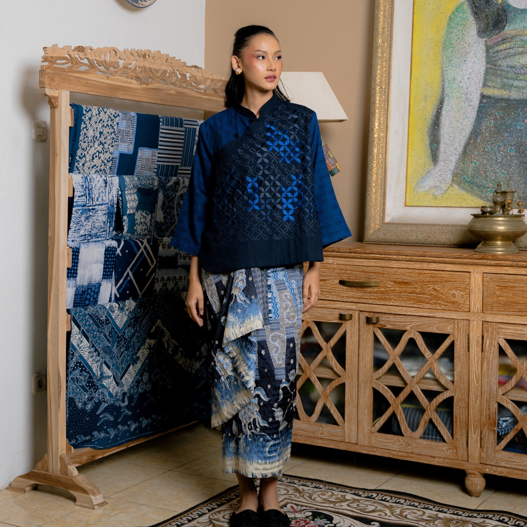 BOOLAO Blouse Cheongsam Bordir Tenun
