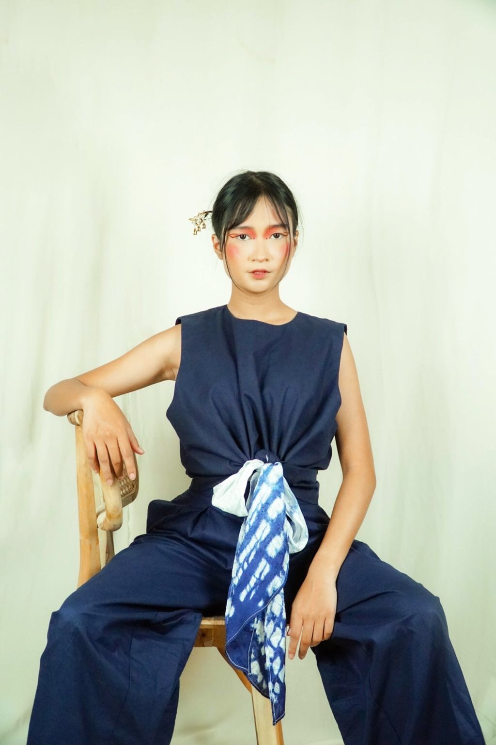 BOOLAO Wrap Top Tied Shibori