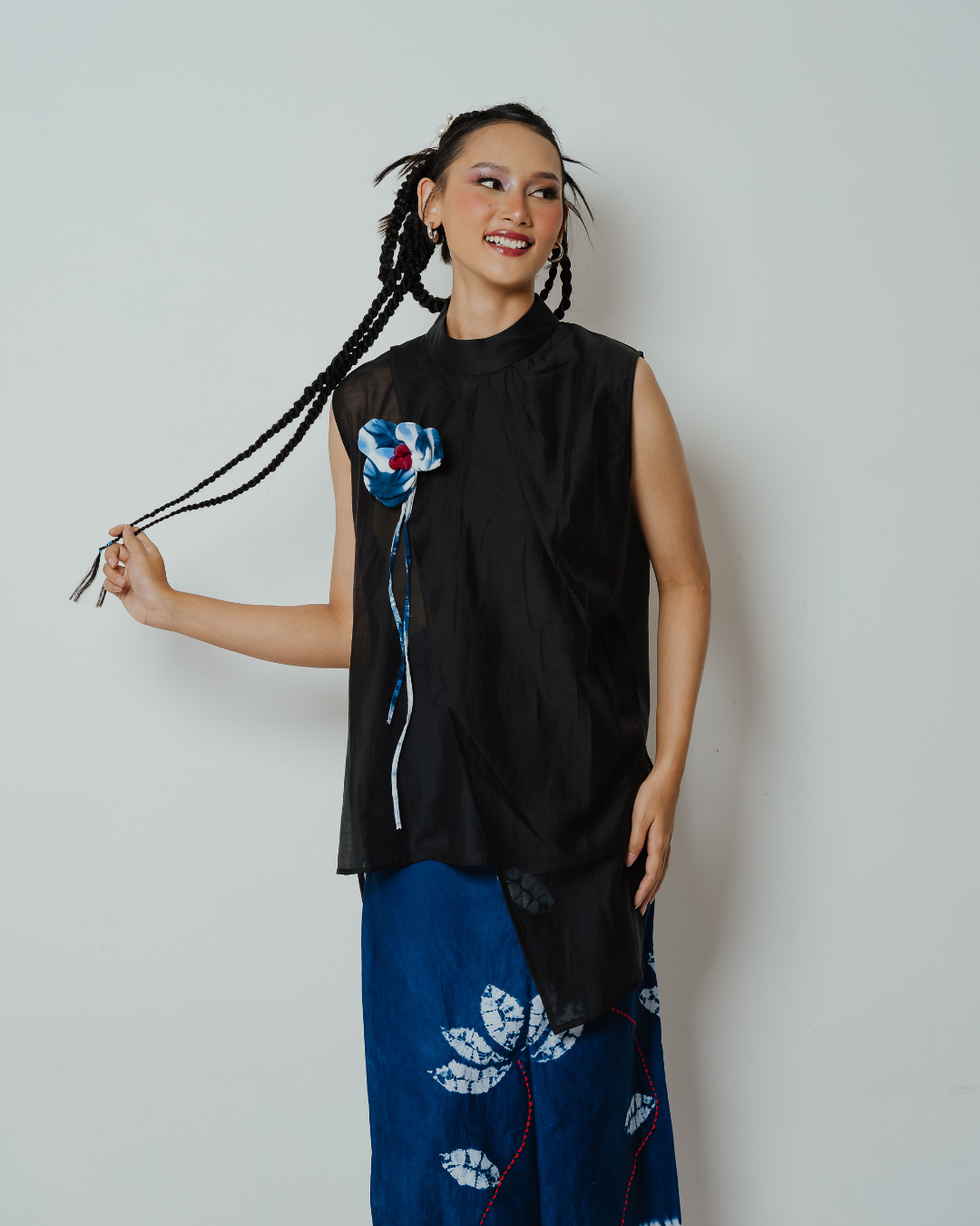 Blouse Nawang Wulan - Black (Tanpa tangan)