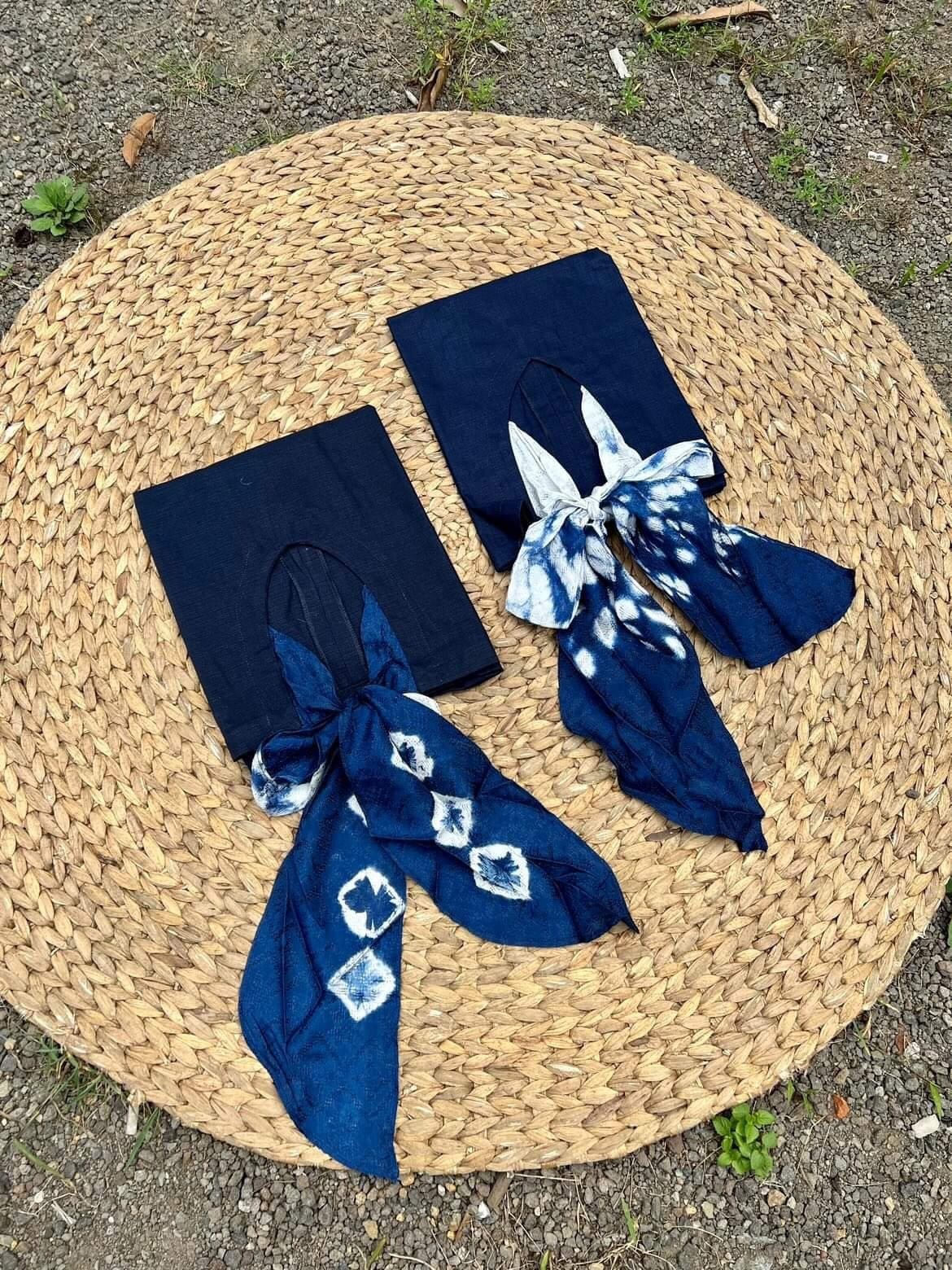 BOOLAO Wrap Top Tied Shibori