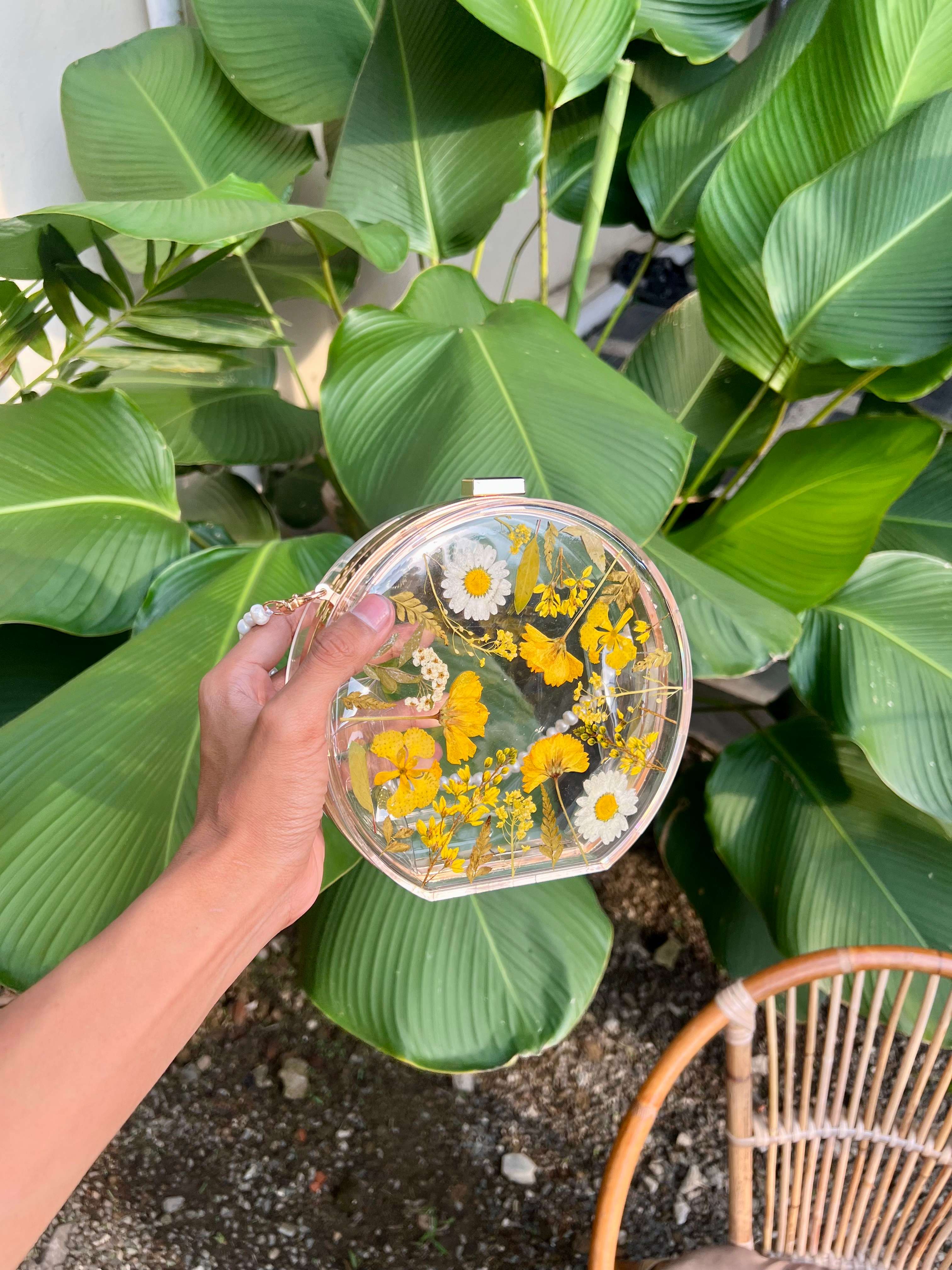 BOOLAO Transparent Resin Art Purse Bag - Round