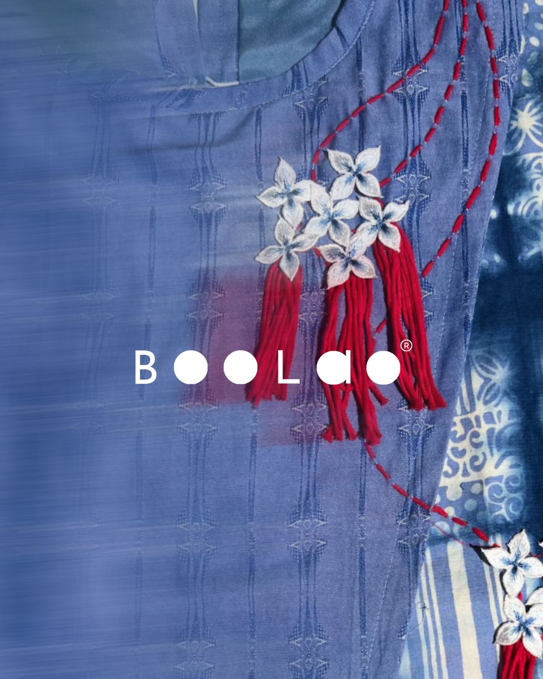 BOOLAO VEST Asymmetric Sashiko 3D Embroidery