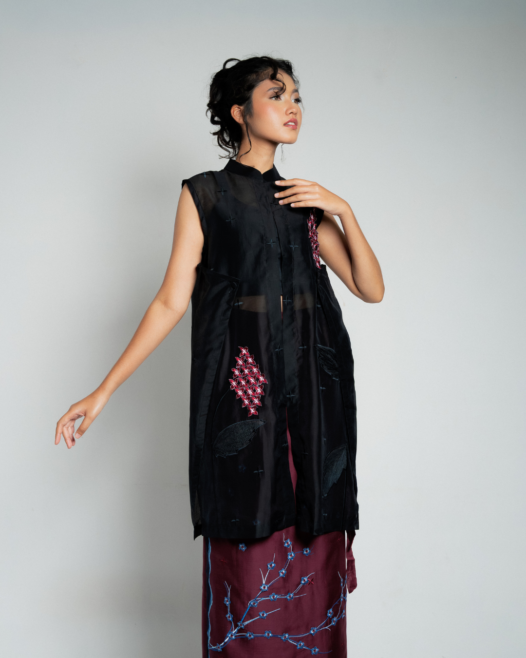 BOOLAO Outer Geranium Flower Sleeveless
