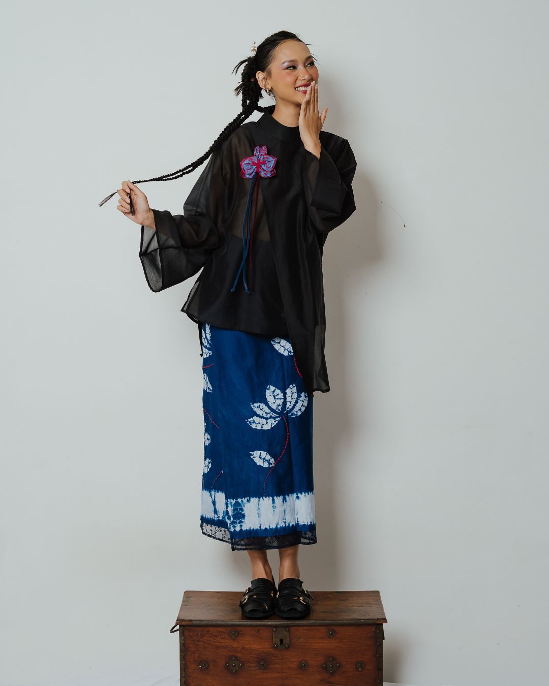 BOOLAO Lotus Saroong NUI Shibori Wrap Skirt (Rok Ikat Lilit)
