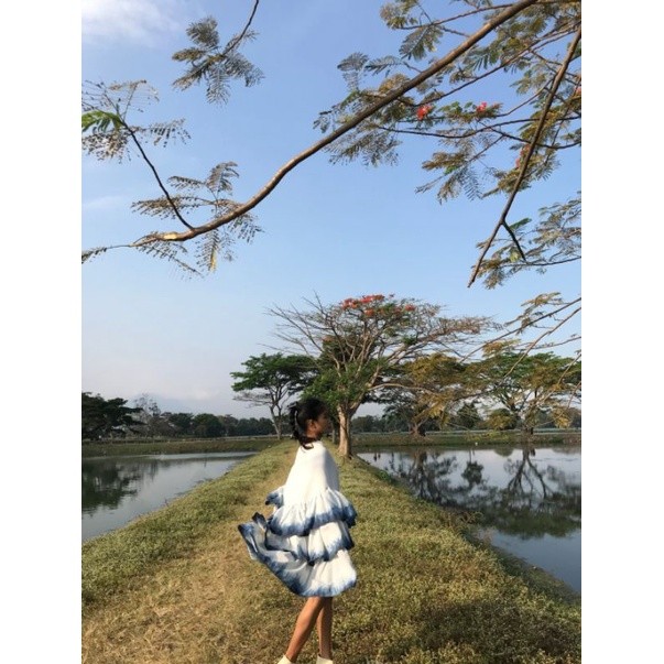BOOLAO Ombre Cupang Wrap Skirt (Drapery Multifunctional Skirt)