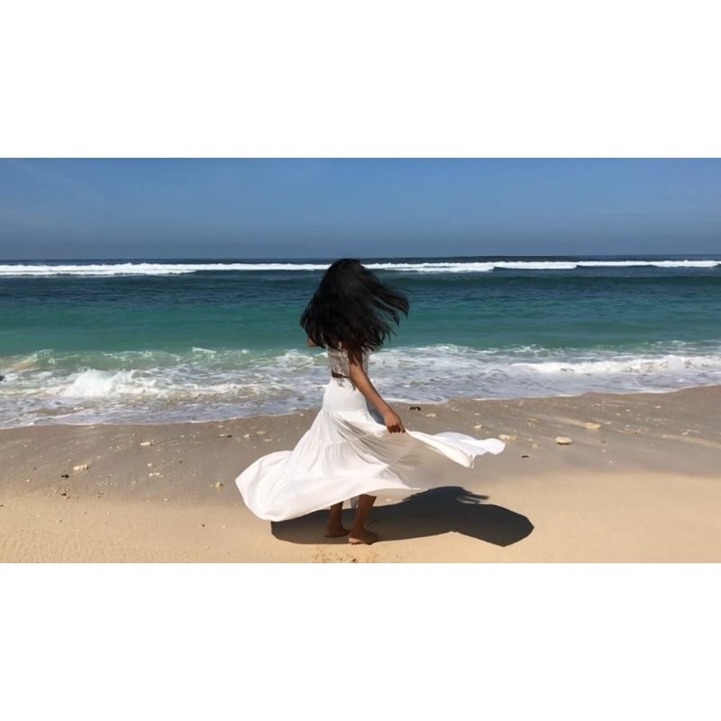 BOOLAO Picnic Panic Plain Tiered Skirt Tiolina (Rok Kembang)
