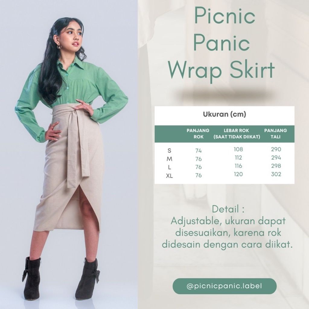 BOOLAO Picnic Panic Wrap Skirt (Rok Lilit) - Light Creme (Khaki)