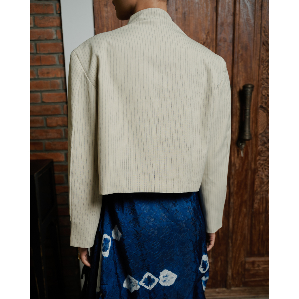 Beskap Outer Dropped Shoulder Boxy - cream