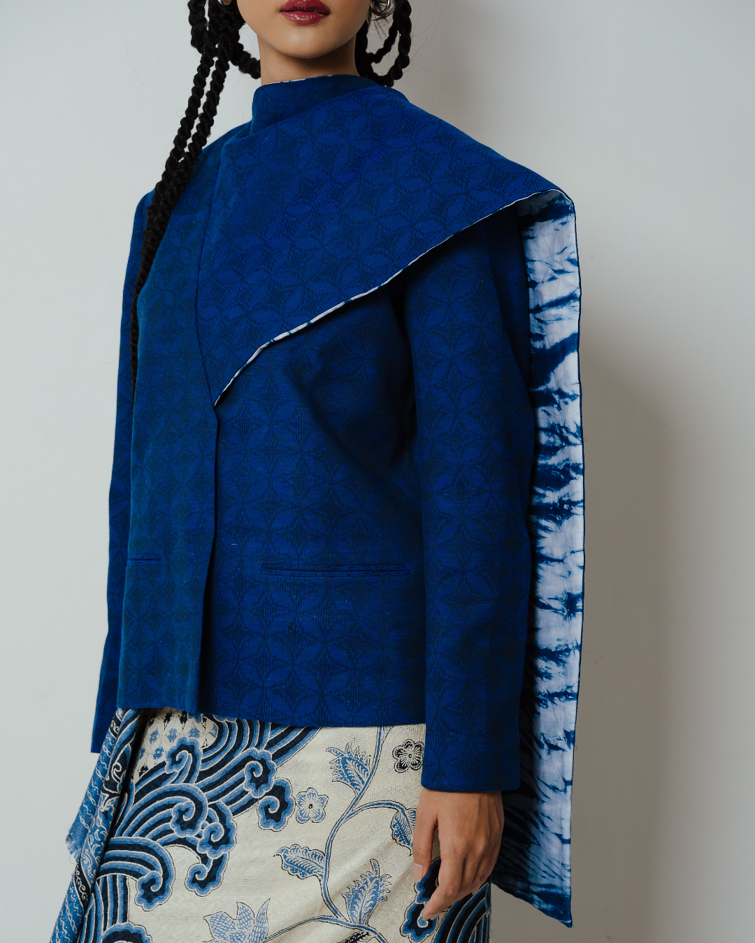 BOOLAO Blazer Janggan Selendang Hand-Woven Blue