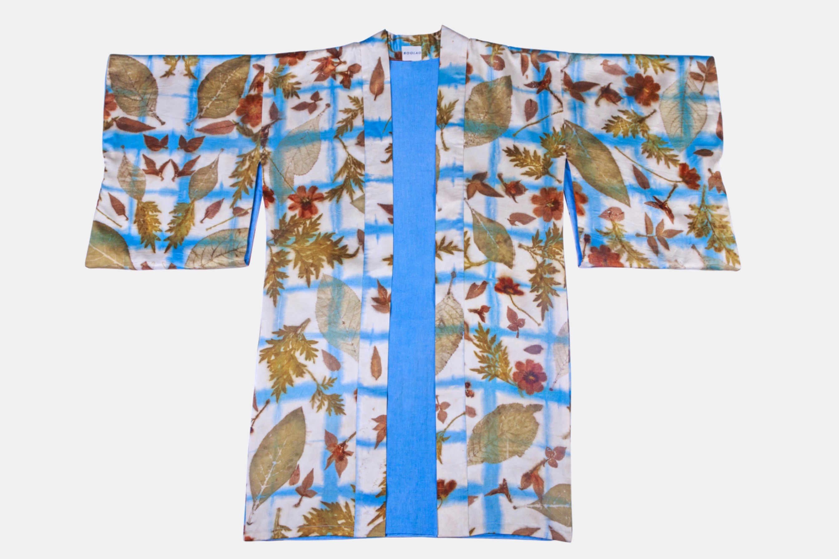 BOOLAO Itajime Kimono Shibori on Ecoprint Falling Botanical