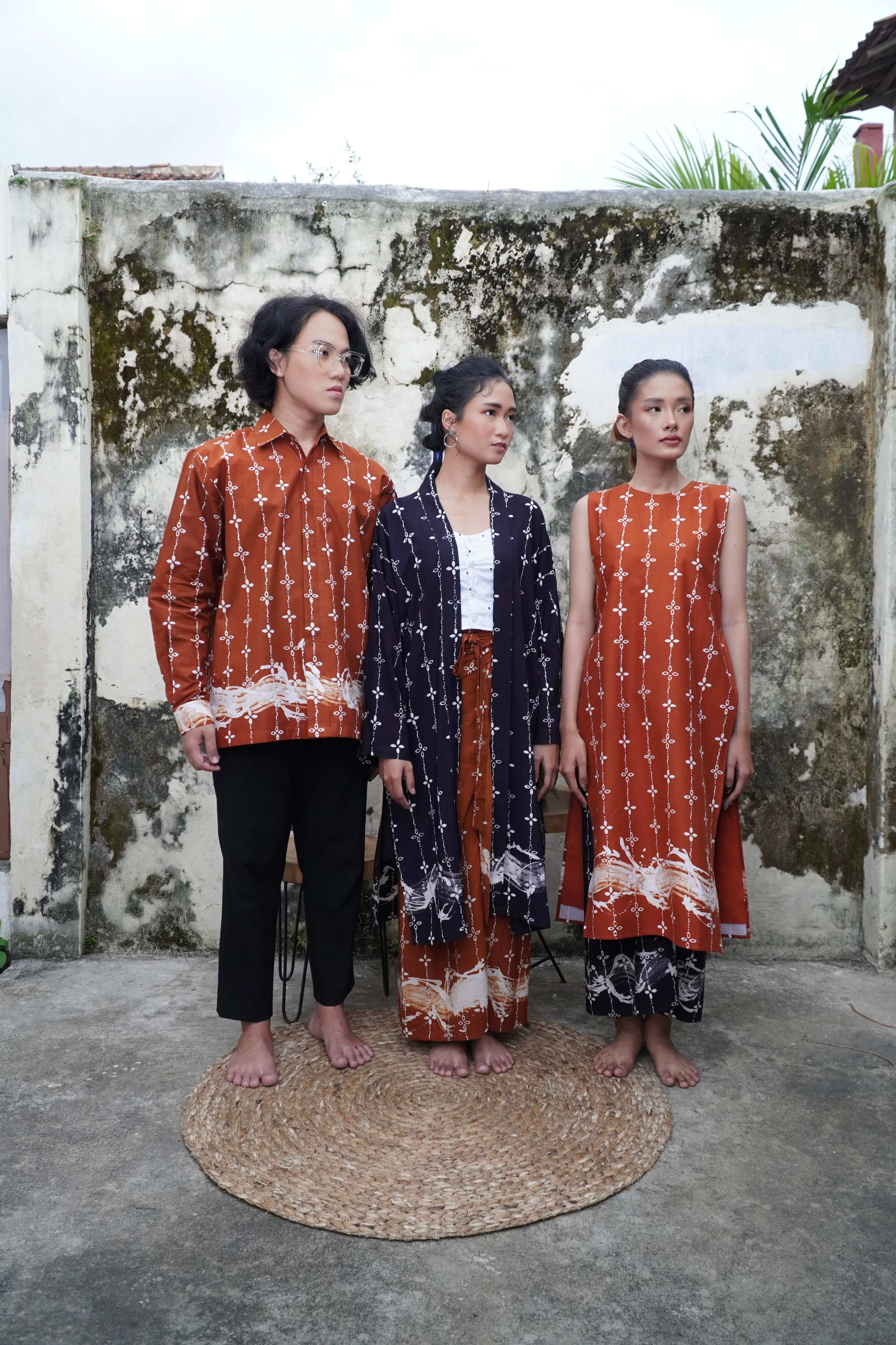 BOOLAO Kumeli Wrap Skirt Coklat (Rok Lilit Ikat Batik Kawung) - Caramel