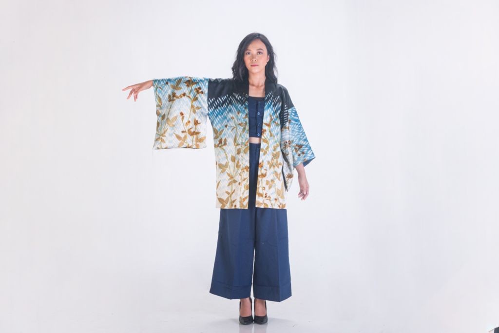 BOOLAO Reversible Kimono Shibori on Ecoprint - Ombre