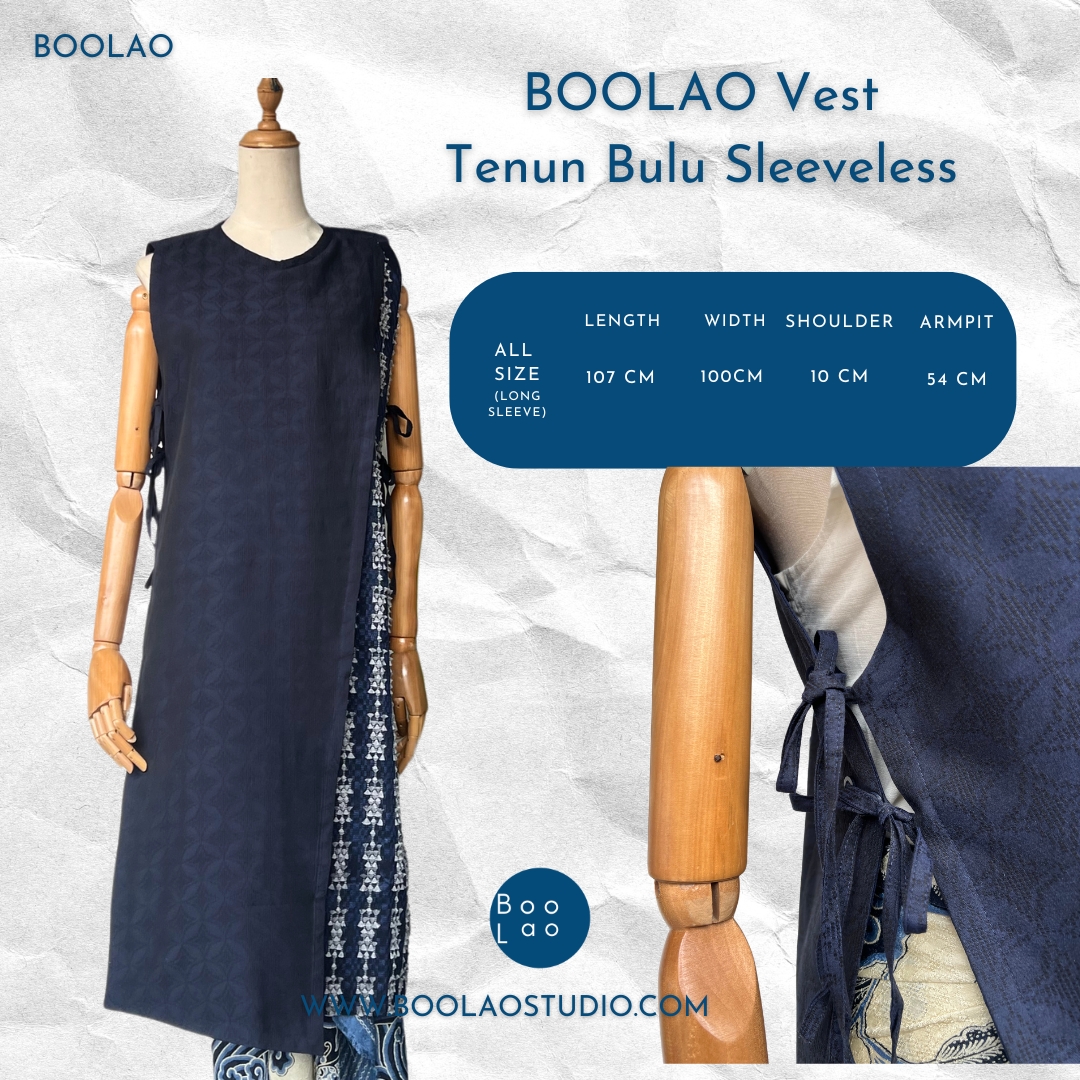 BOOLAO Vest Tenun Bulu Sleeveless