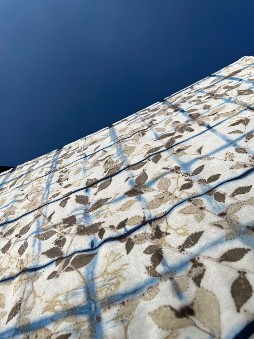 BOOLAO  Textiles - Shibori Itajime on Bush Natural Print