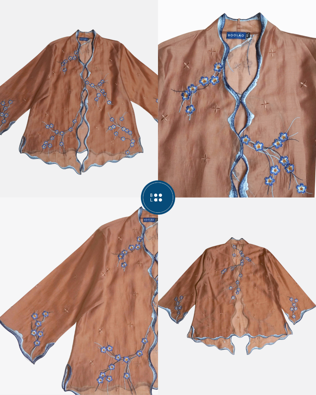 BOOLAO Kebaya Sakura 3D Embroidery - Brown