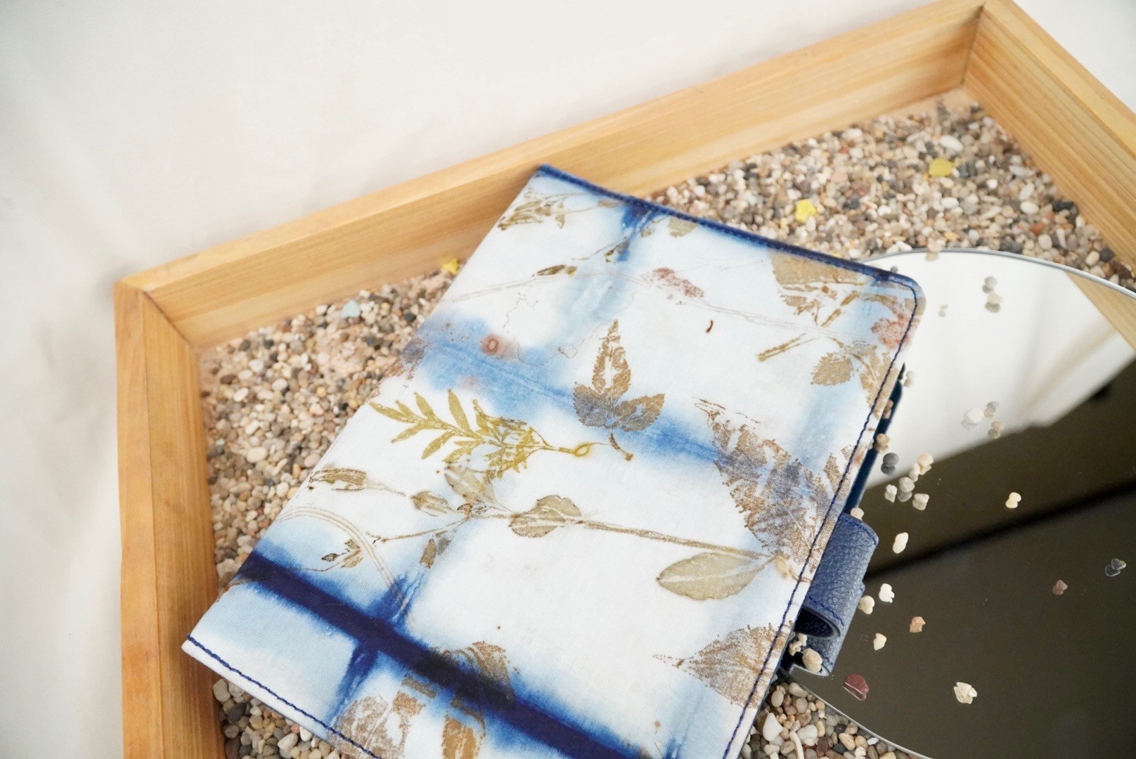 BOOLAO Agenda Book Shibori on Ecoprint mix Leather