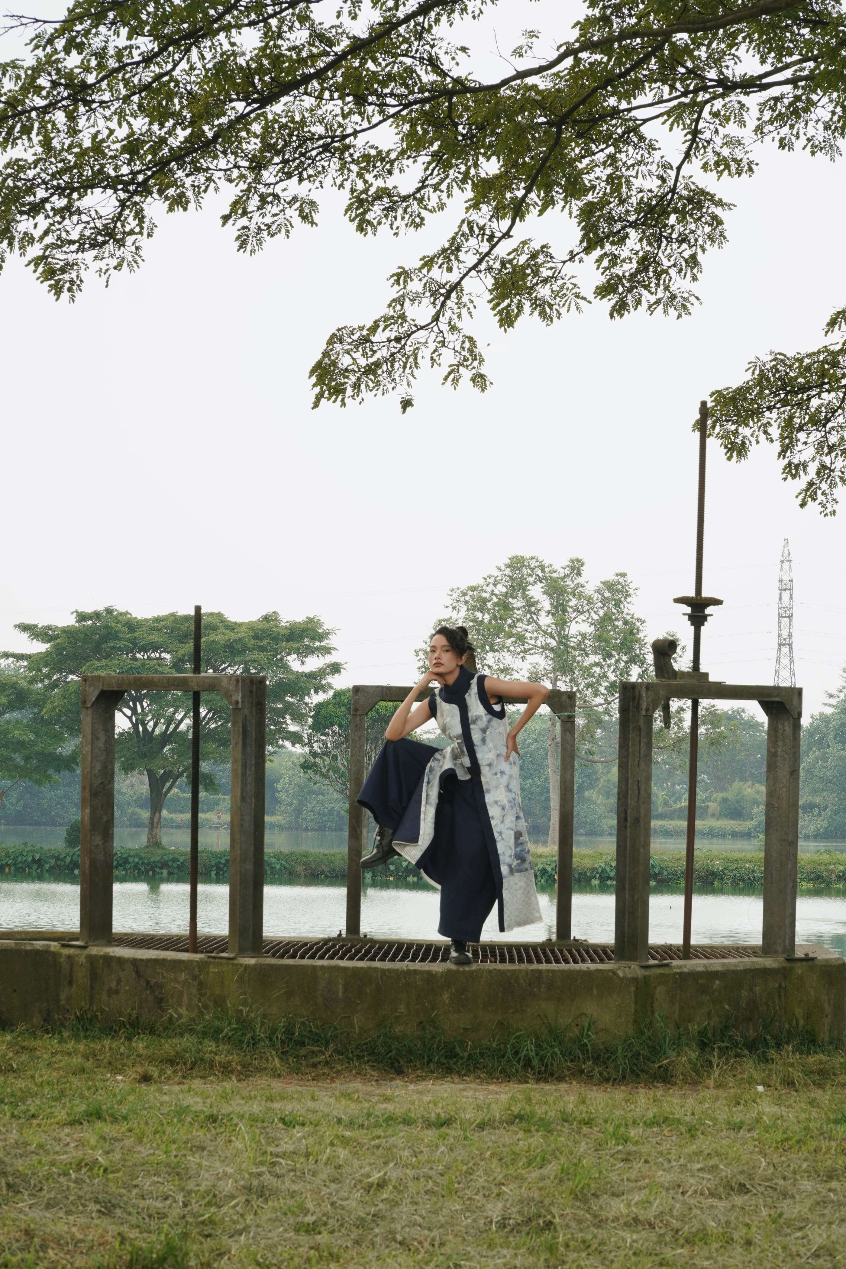 BOOLAO Overlap Cheongsam Outer Organdi - Shibori
