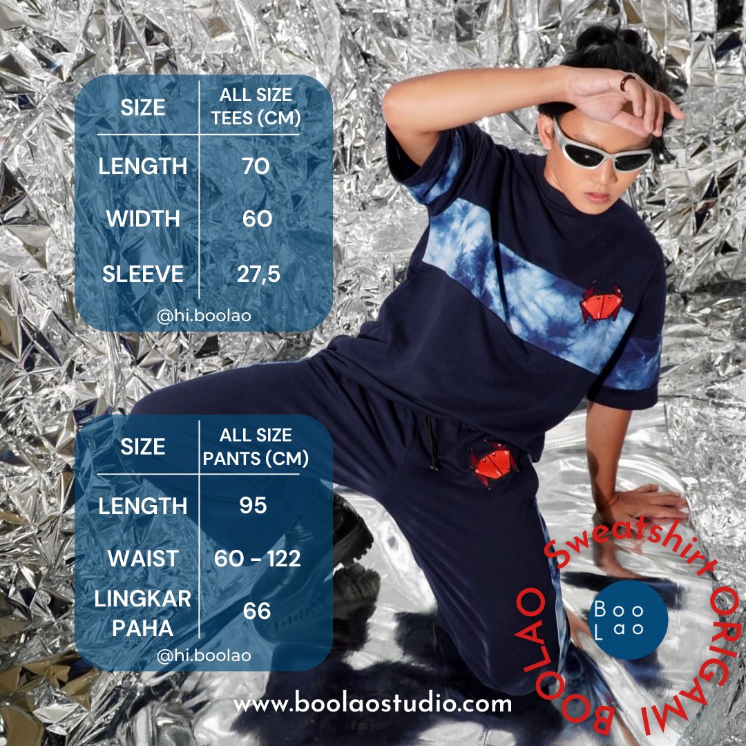 BOOLAO  ORIGAMI Sweat Shirt and Pants Tie Dye Oversize Set (Setelan Training)