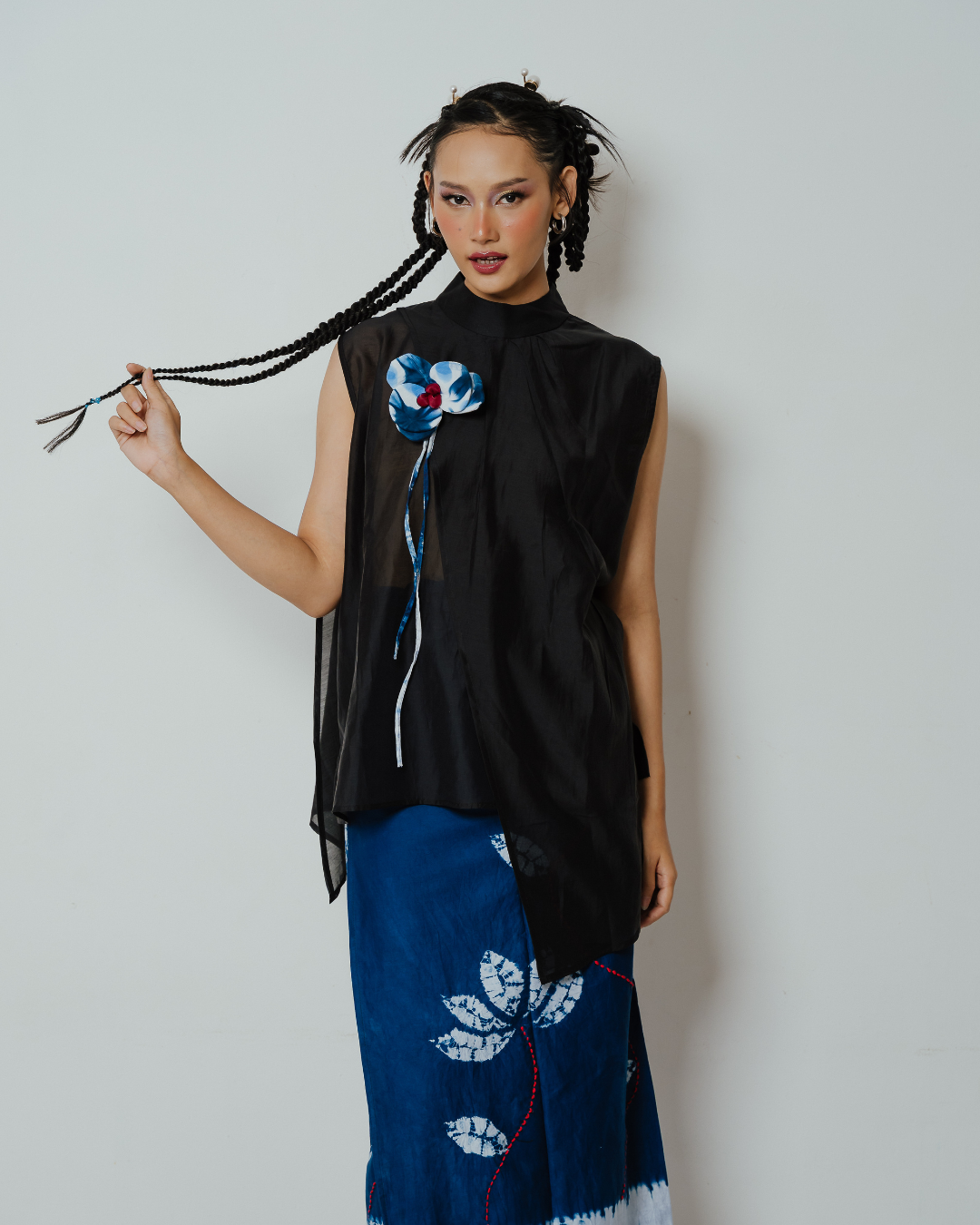 Blouse Nawang Wulan - Black (Tanpa tangan)