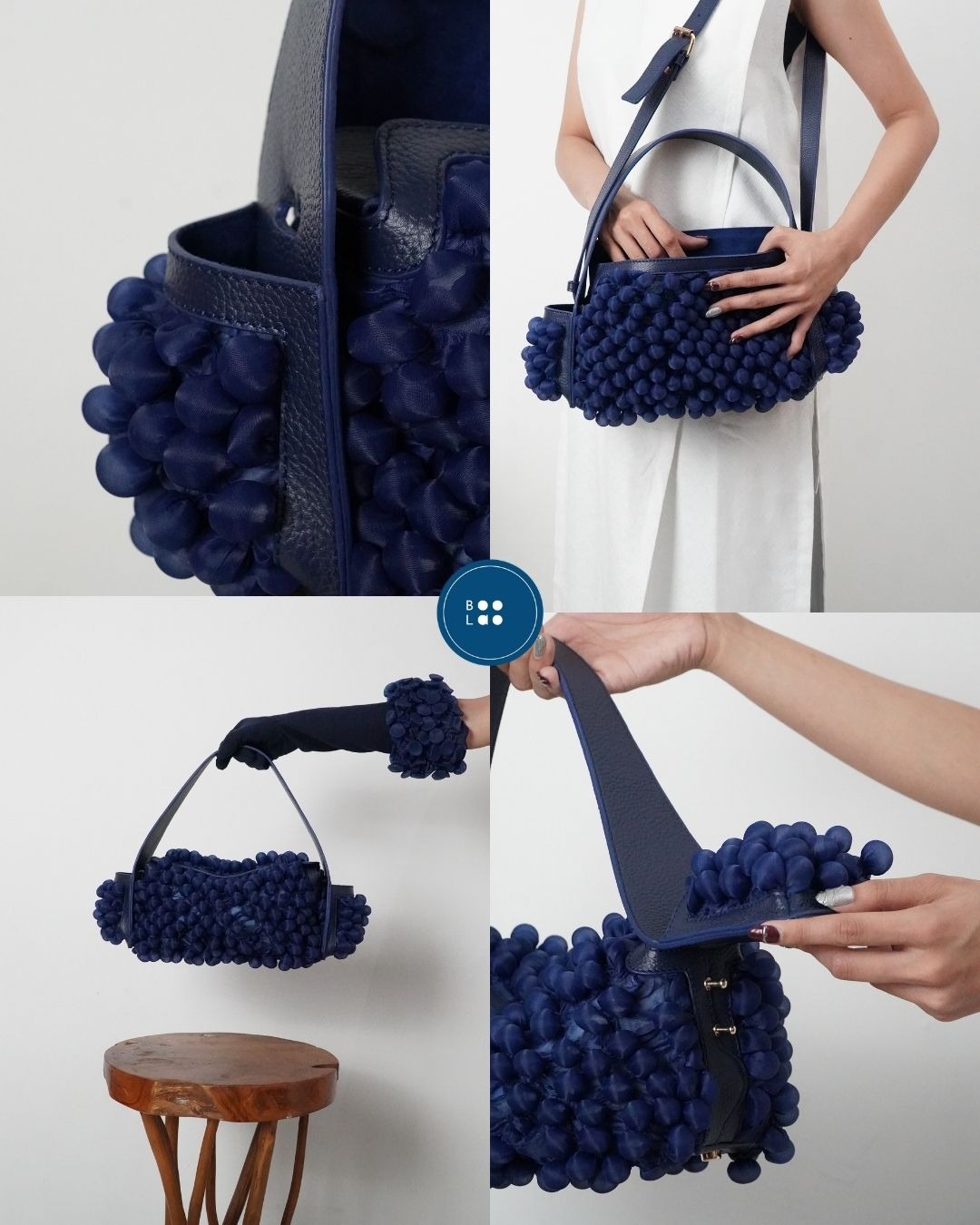 BOOLAO Trumbu Handle Bag - Navy