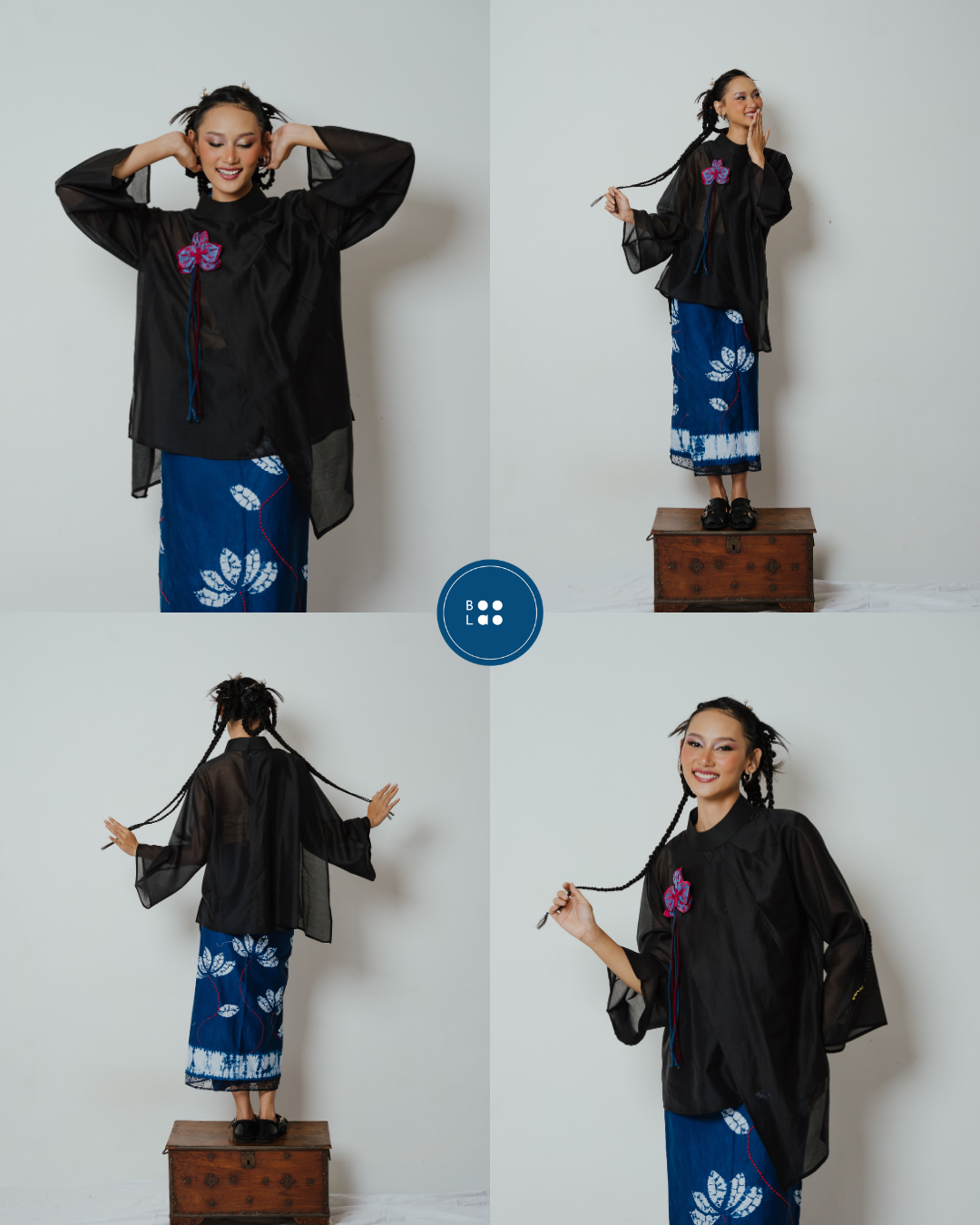 Blouse Nawang Wulan Long Sleeve - Black