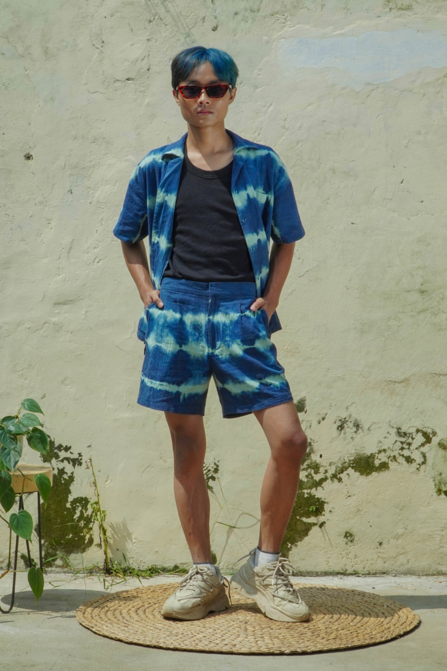 BOOLAO Kemeja Tie Dye Linen  (Bowling Shirt) - Buttons Down
