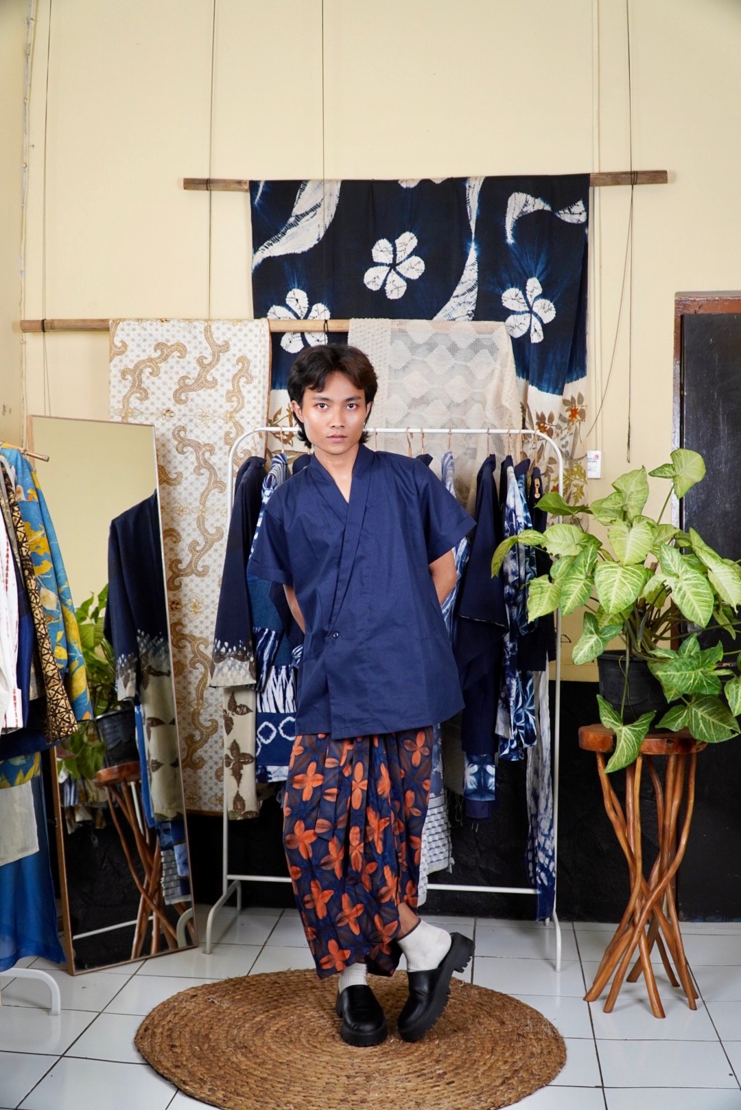 BOOLAO Kemeja Haori - Navy