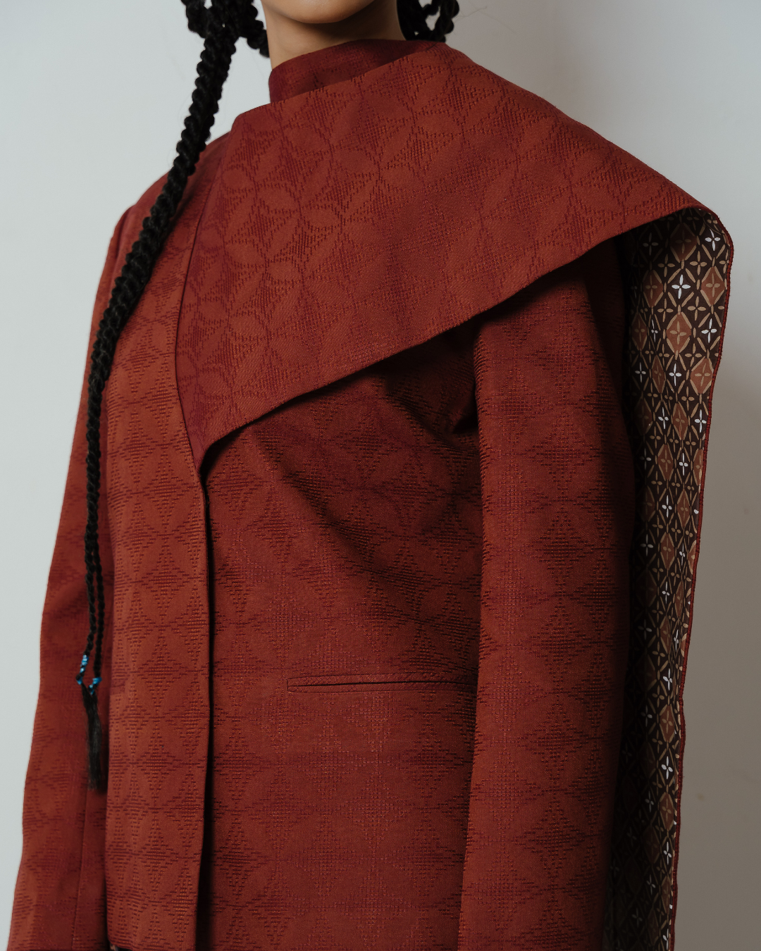 BOOLAO Blazer Janggan Selendang Hand-Woven Brown