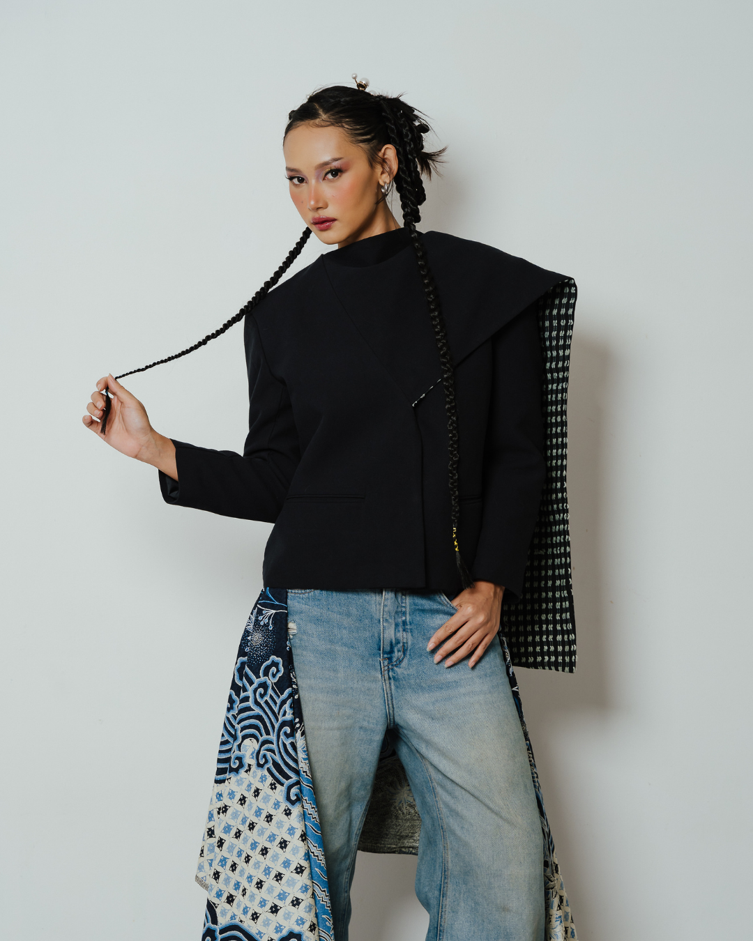BOOLAO Blazer Janggan Selendang - Black