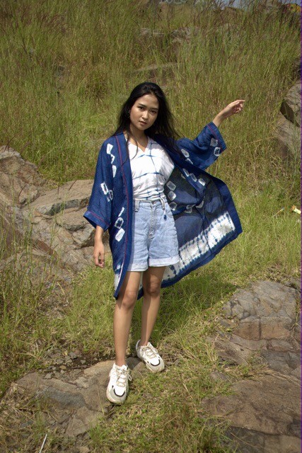 BOOLAO  Kanoko Midi Outer Shibori