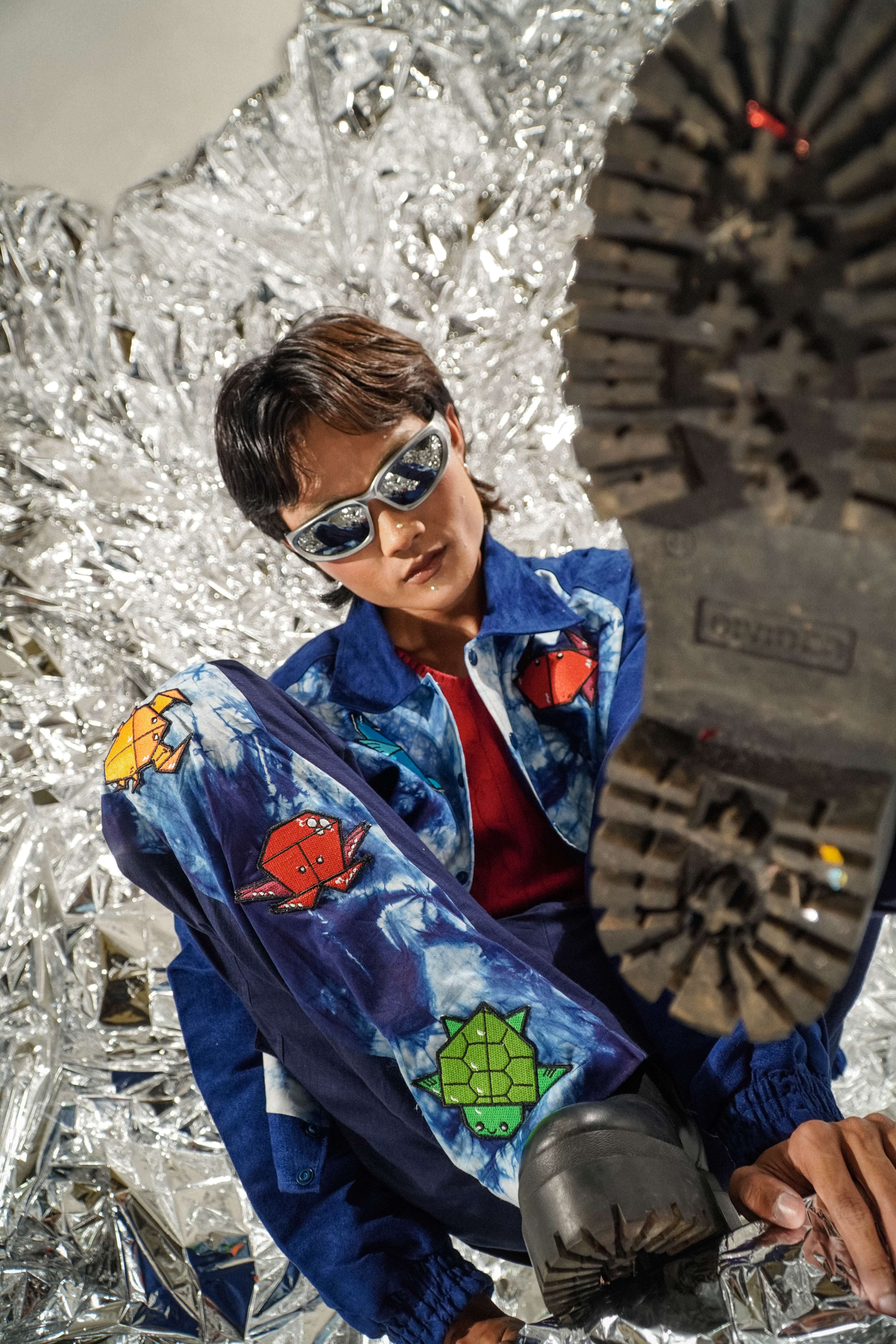 ORIGAMI ORIGAMI Cargo Pants Tie Dye Ombak (Celana Kargo Patch Bordir)