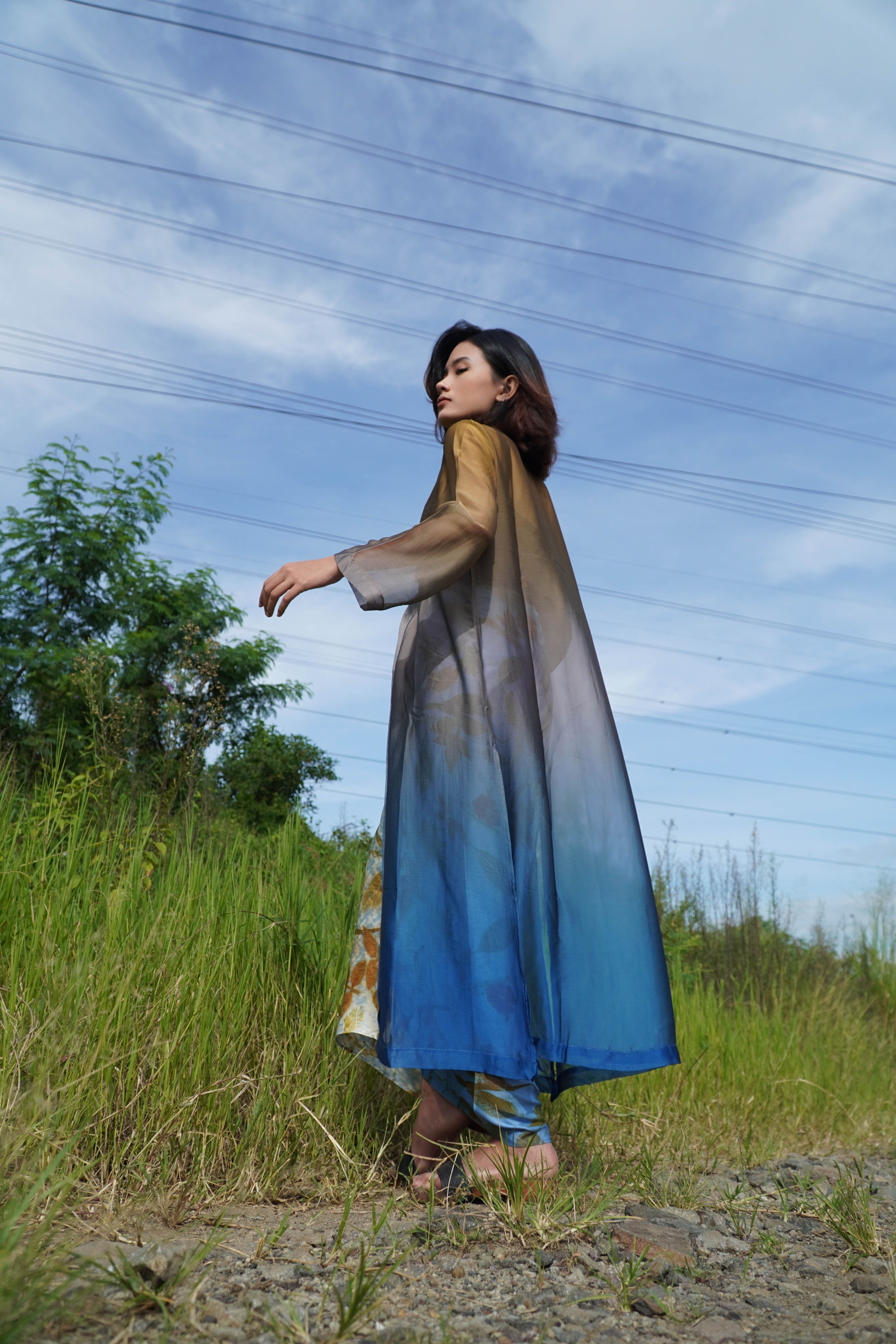 BOOLAO Kebaya Encim Gradation Sifone Blue Grey Lime