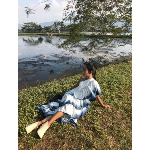 BOOLAO Ombre Cupang Wrap Skirt (Drapery Multifunctional Skirt)