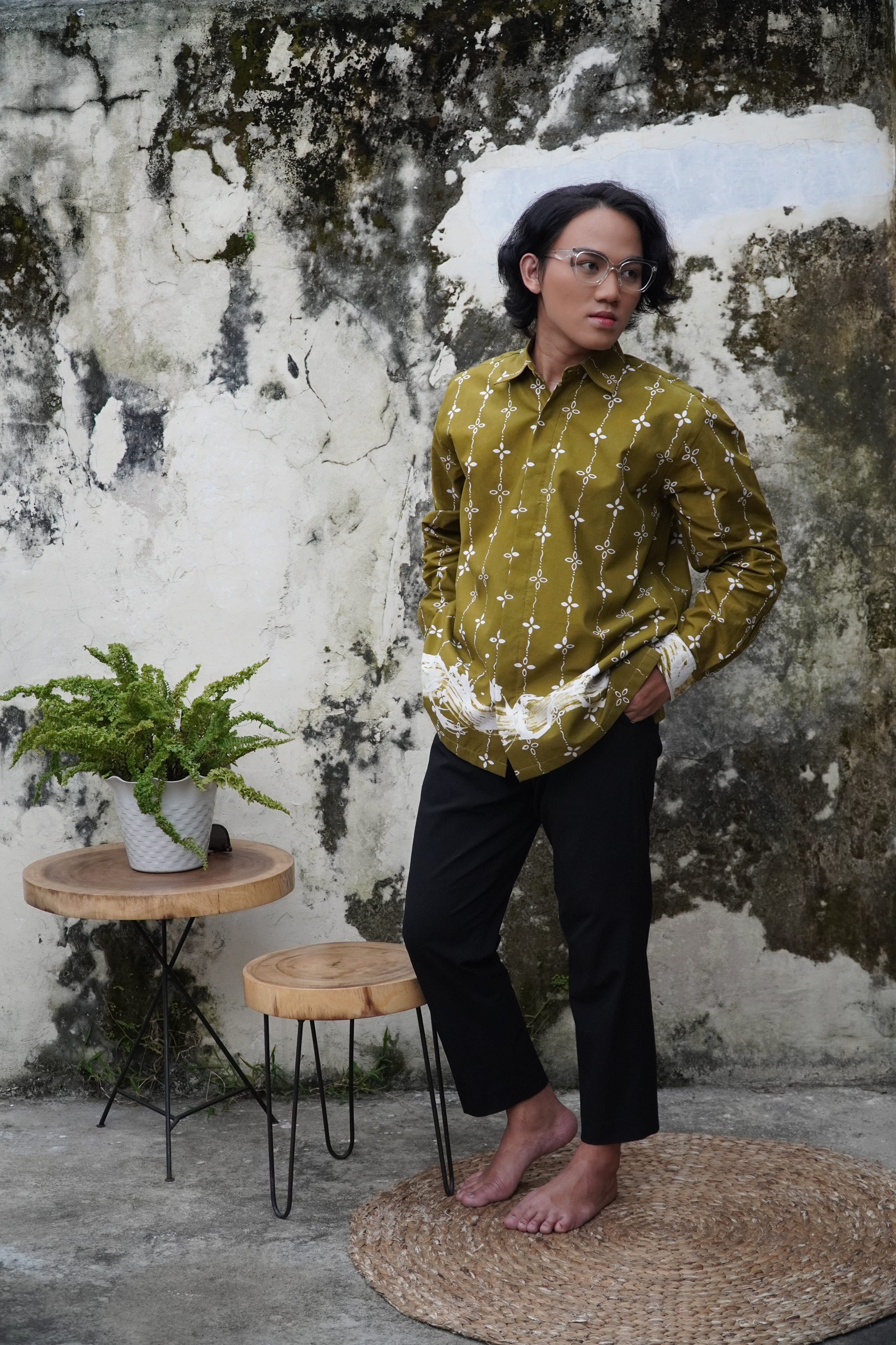 BOOLAO Kumeli Kemeja Panjang - Hijau Olive