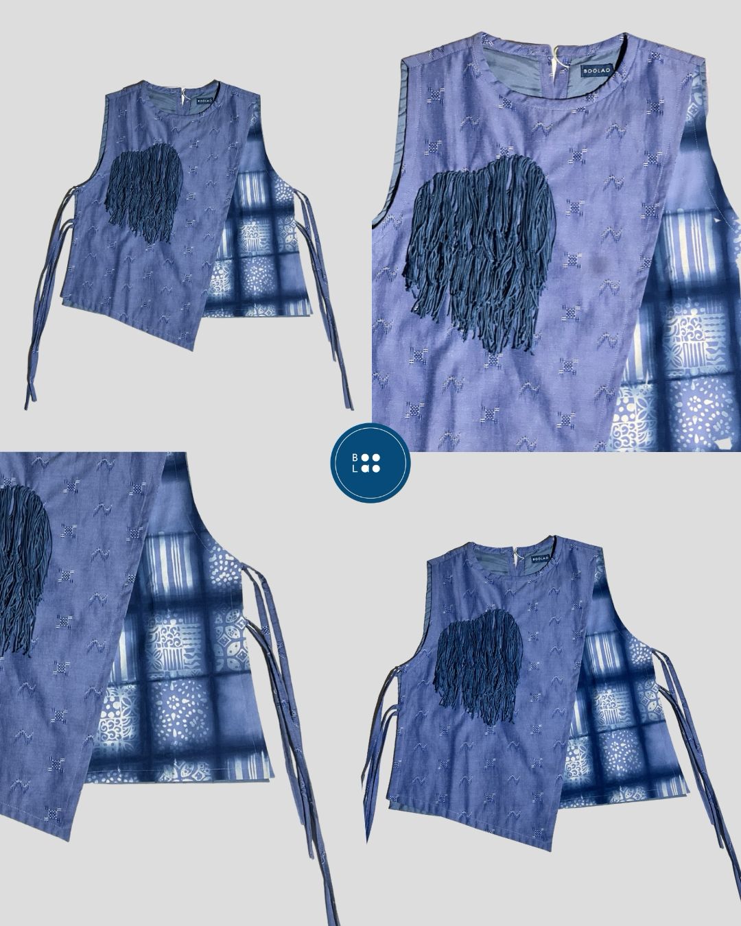 BOOLAO Asymmetric Vest Sashiko