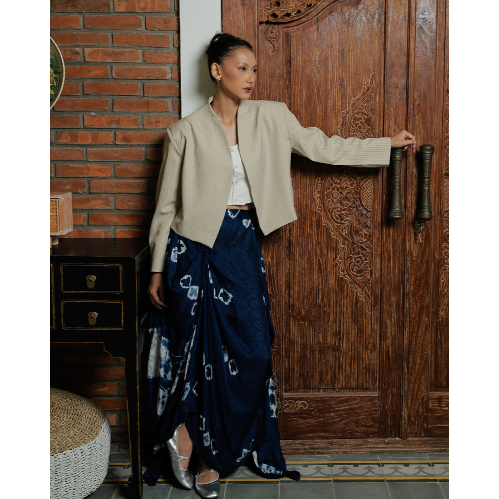 Beskap Outer Dropped Shoulder Boxy - cream