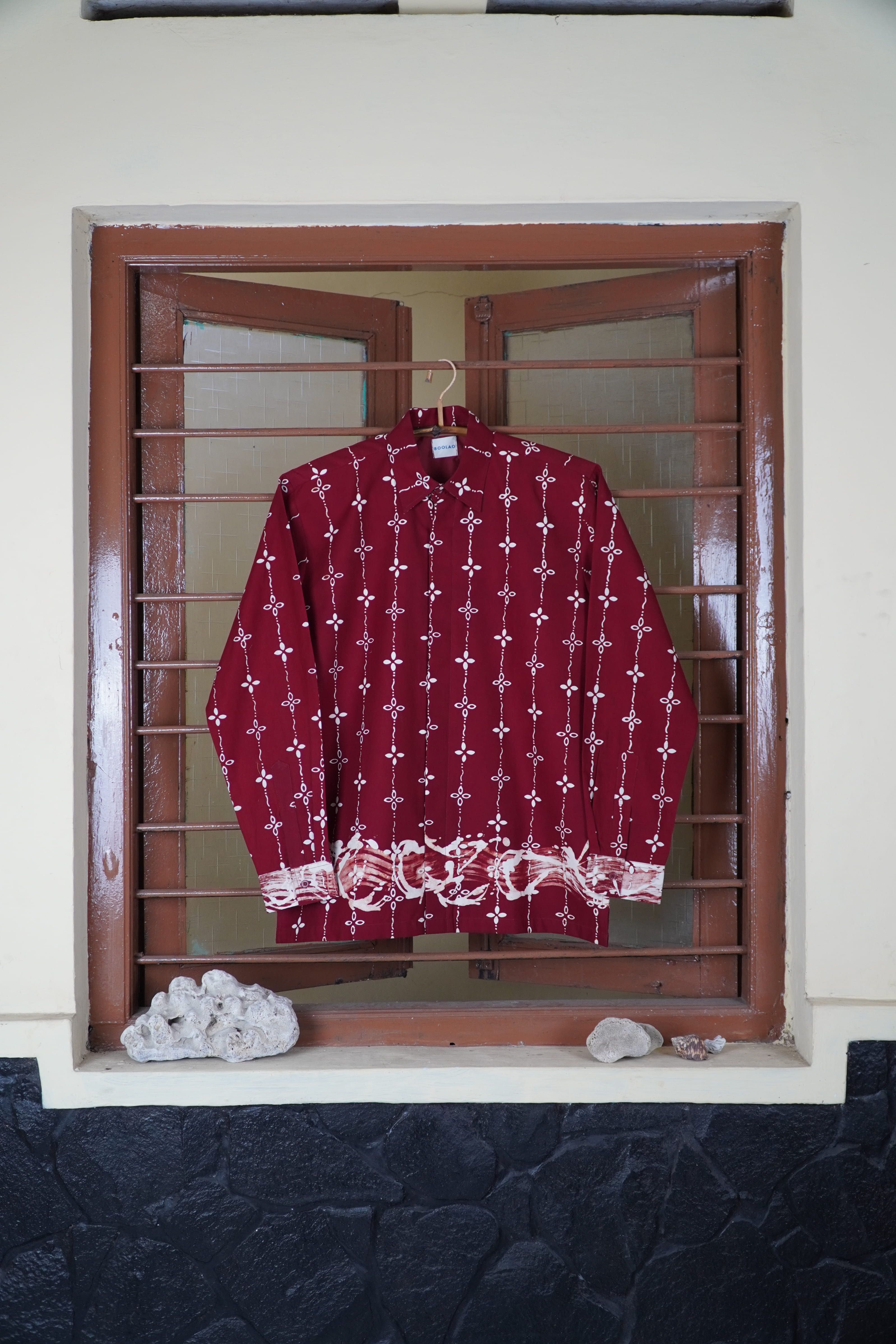 BOOLAO Kumeli Kemeja Panjang - Merah Maroon