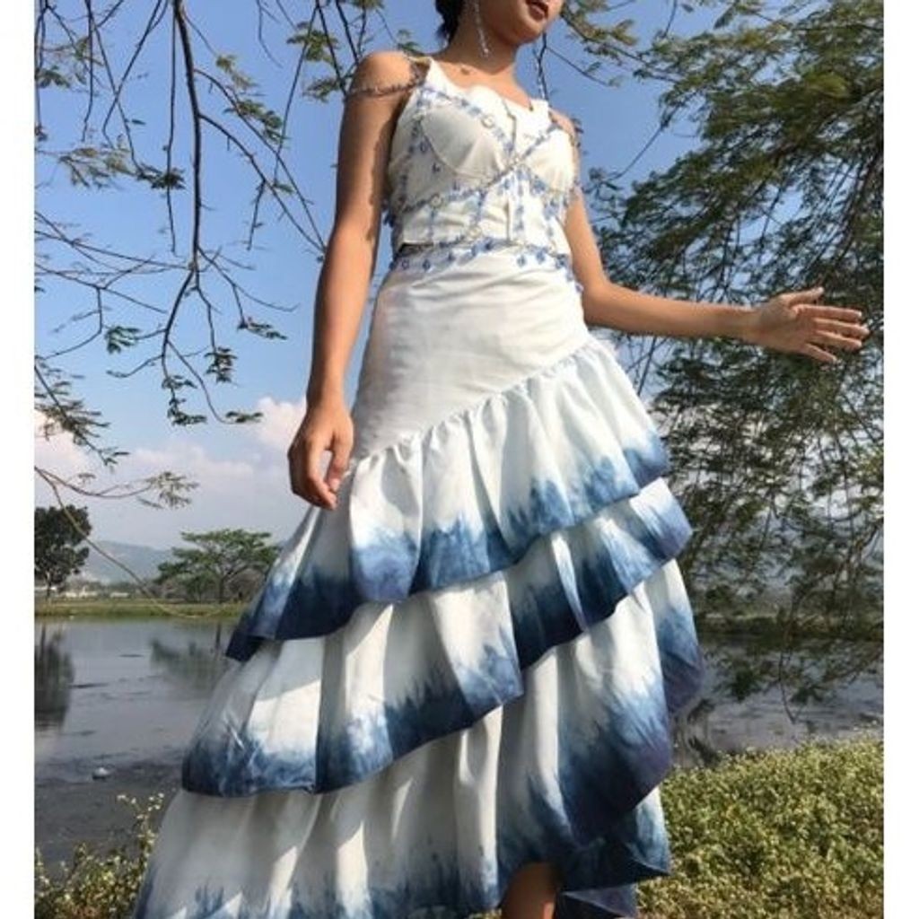 BOOLAO Ombre Cupang Wrap Skirt (Drapery Multifunctional Skirt)