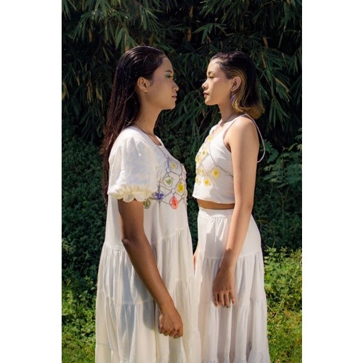 BOOLAO Picnic Panic Plain Tiered Skirt Tiolina (Rok Kembang)