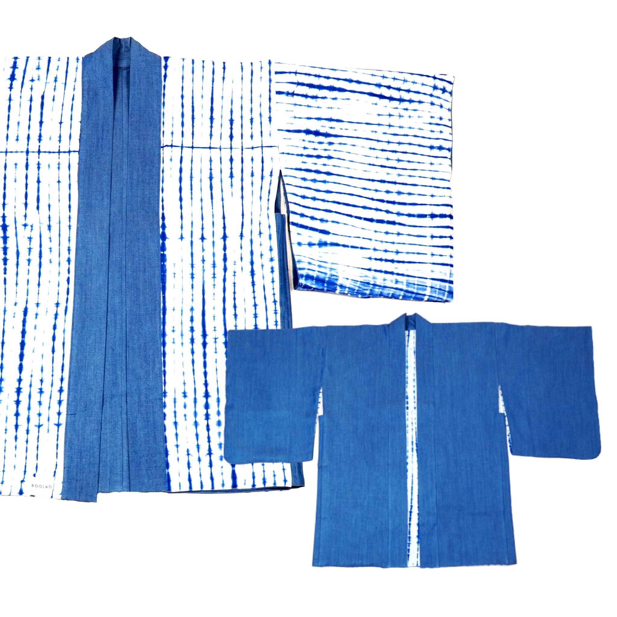 BOOLAO Kimono (Reversible Haori Outer) Tie Dye Shibori