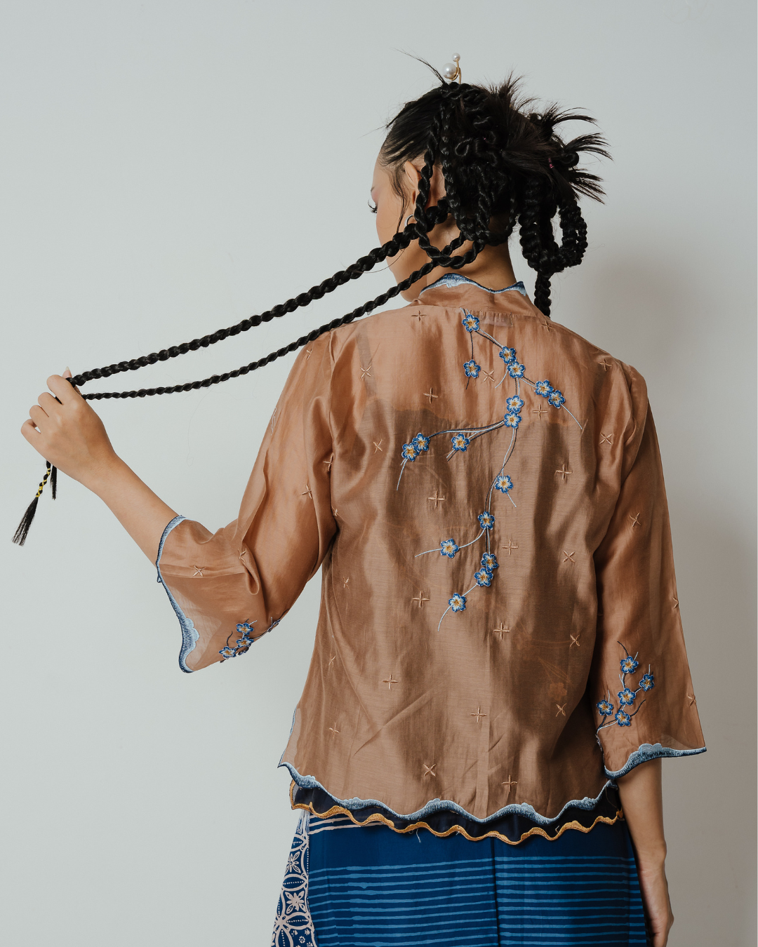 BOOLAO Kebaya Sakura 3D Embroidery - Brown