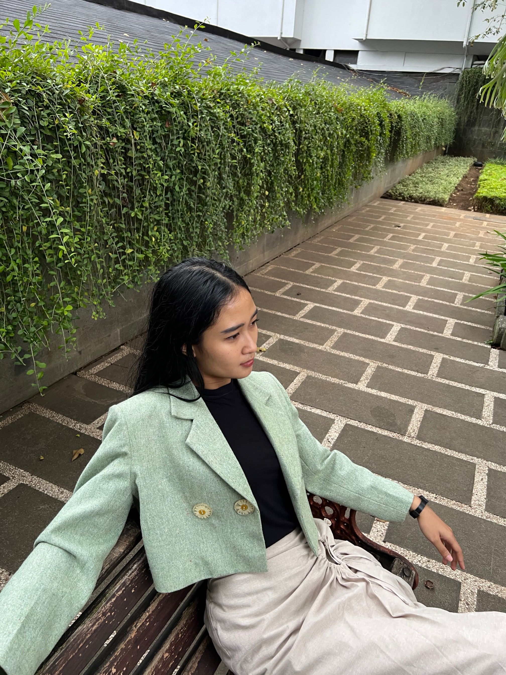 Pcnic Panic Crop Blazer - Matcha